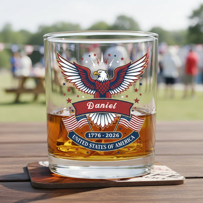 America 250 Semiquincentennial Fireworks Celebration Whiskey Glass