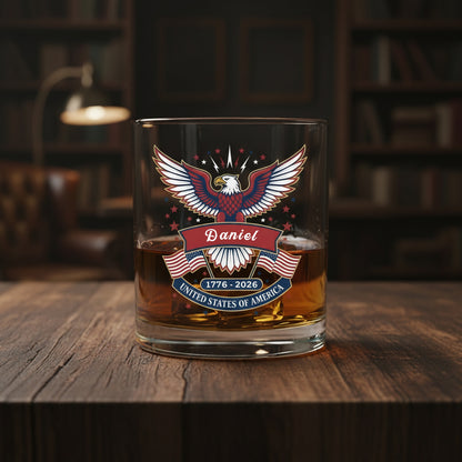 America 250 Semiquincentennial Fireworks Celebration Whiskey Glass
