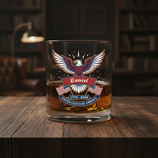 America 250 Semiquincentennial Fireworks Celebration Whiskey Glass