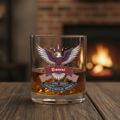 America 250 Semiquincentennial Fireworks Celebration Whiskey Glass