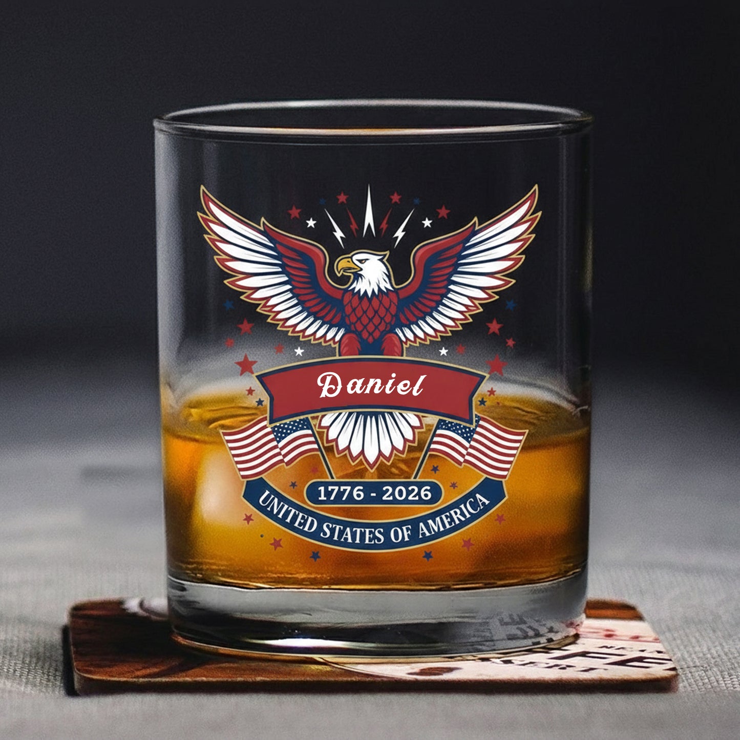 America 250 Semiquincentennial Fireworks Celebration Whiskey Glass