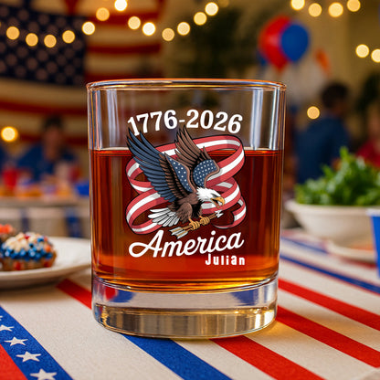 America 250Th Anniversary 1776-2026 Eagle Whiskey Glass