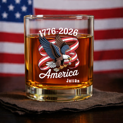 America 250Th Anniversary 1776-2026 Eagle Whiskey Glass
