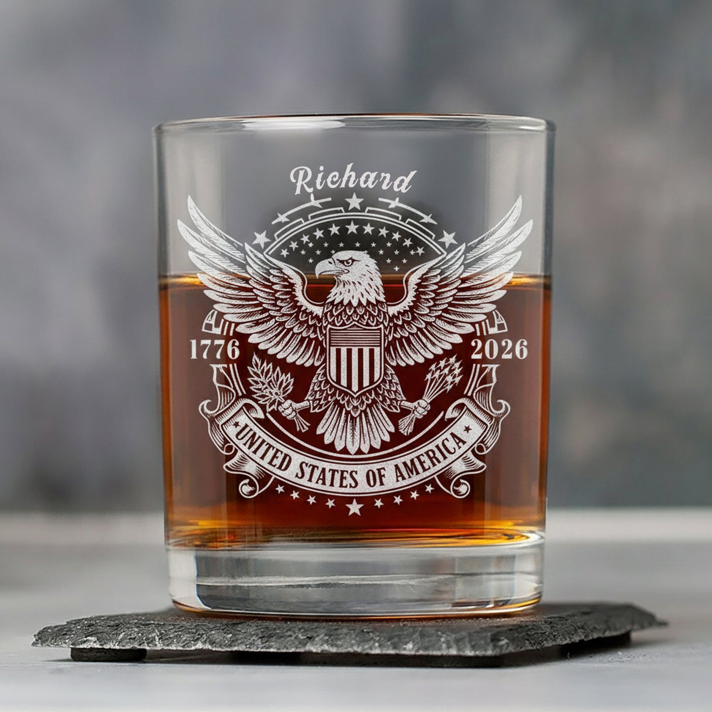 America 250 Years Happy 250th Birthday USA Whiskey Glass