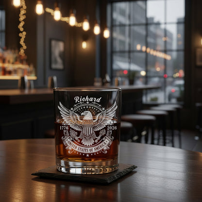 America 250 Years Happy 250th Birthday USA Whiskey Glass