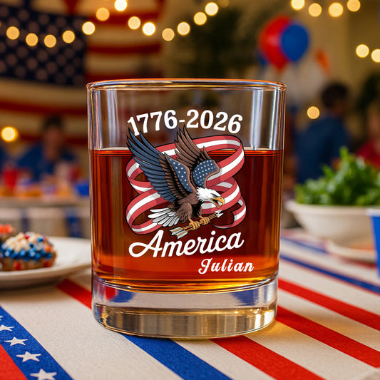 America 250Th Anniversary 1776-2026 Eagle Whiskey Glass
