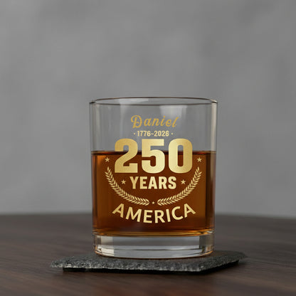 America 250 Years America 250th Anniversary Whiskey Glass