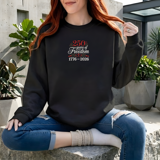 America 250 Years Of Freedom Embroidery Design, Independence Day 1776–2026 Embroidery File, America Birthday