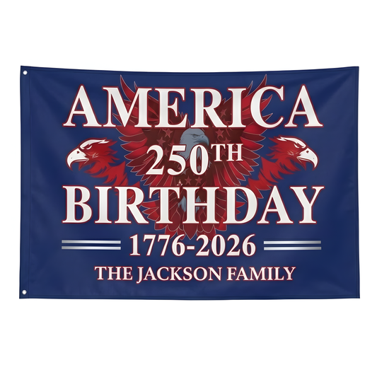 America 250th Birthday 250 Years Double-Sided Flag