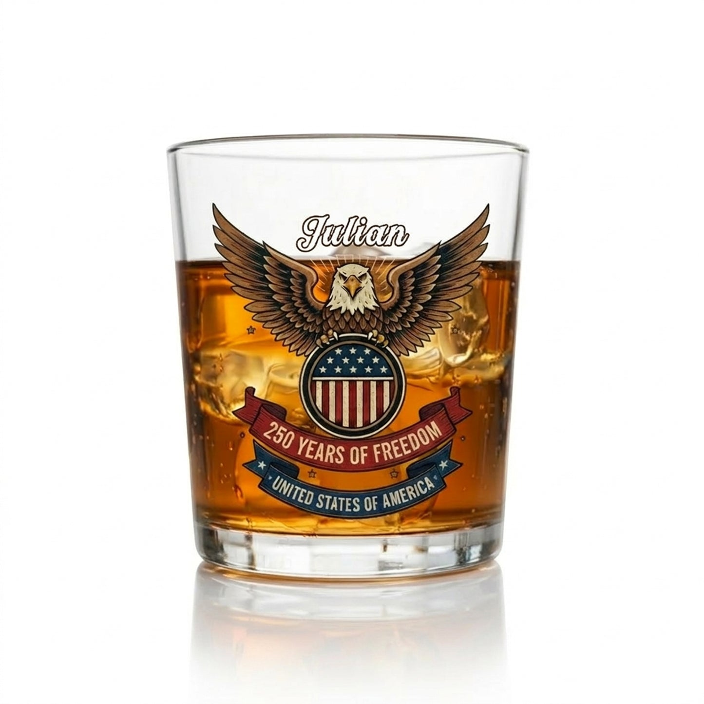 American 250 Years Independence Eagle - July 4th 2026 Whiskey Glass