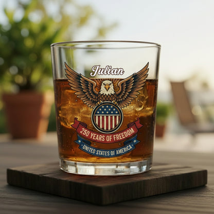 American 250 Years Independence Eagle - July 4th 2026 Whiskey Glass
