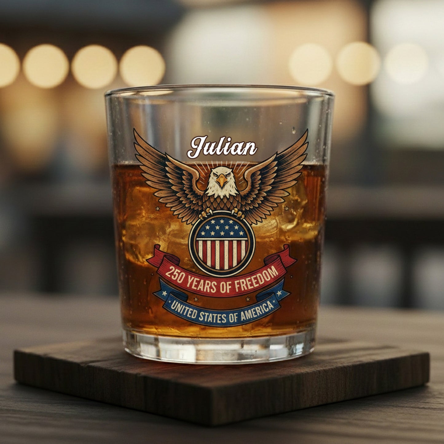 American 250 Years Independence Eagle - July 4th 2026 Whiskey Glass