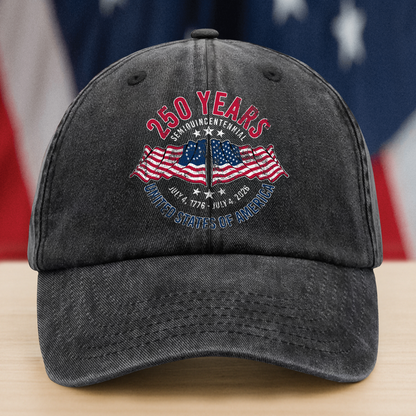 USA Semiquincentennial 250 Years Denim Cap 2026 – Personalized Independence Day Gift