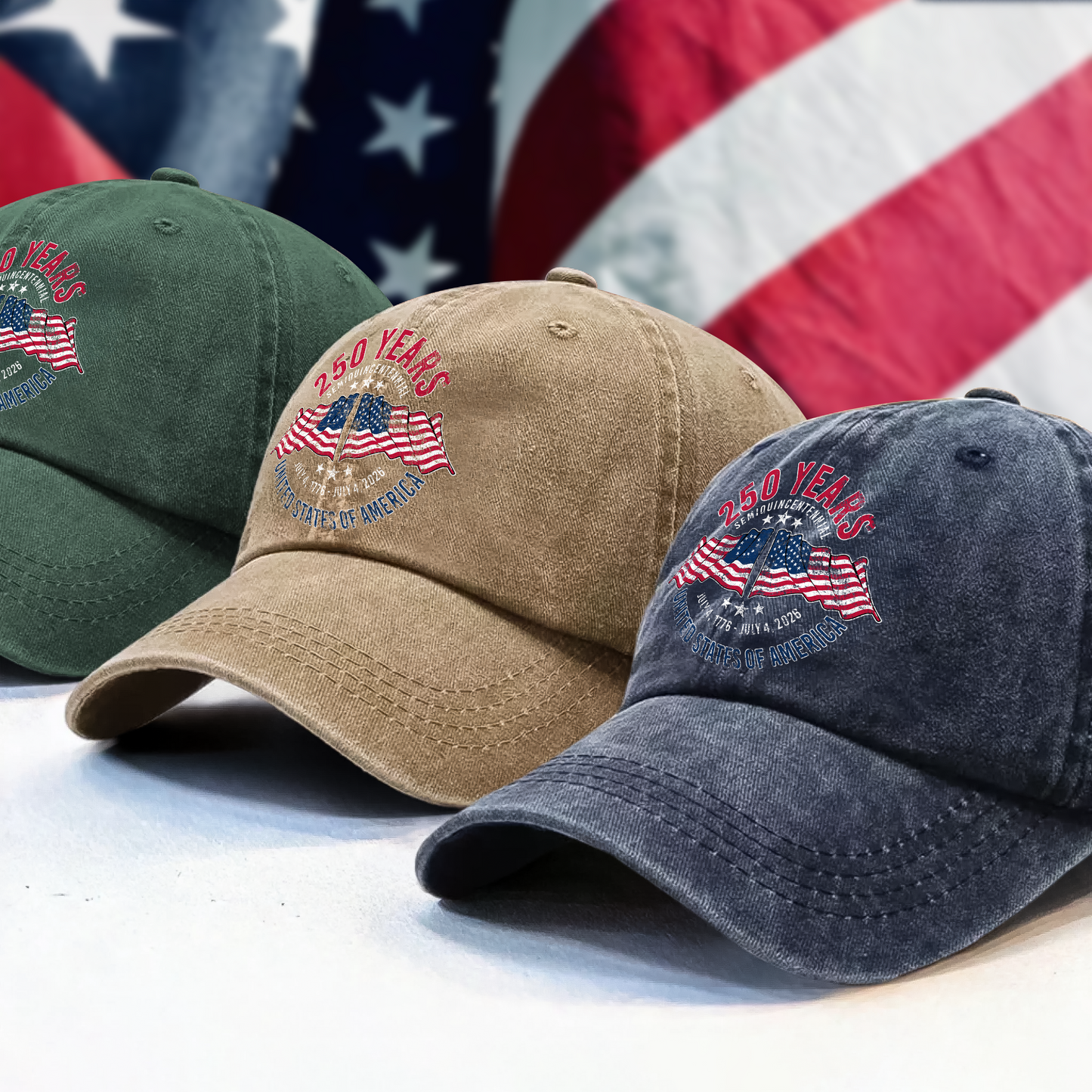 USA Semiquincentennial 250 Years Denim Cap 2026 – Personalized Independence Day Gift