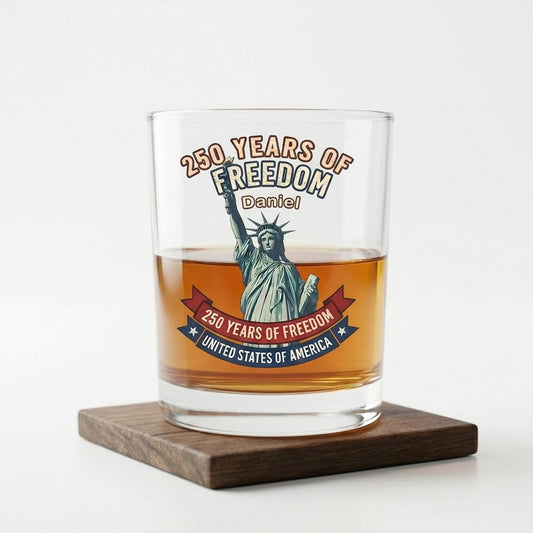 American 250 Years Semiquincentennial – Patriotic Gift 2026 Whiskey Glass