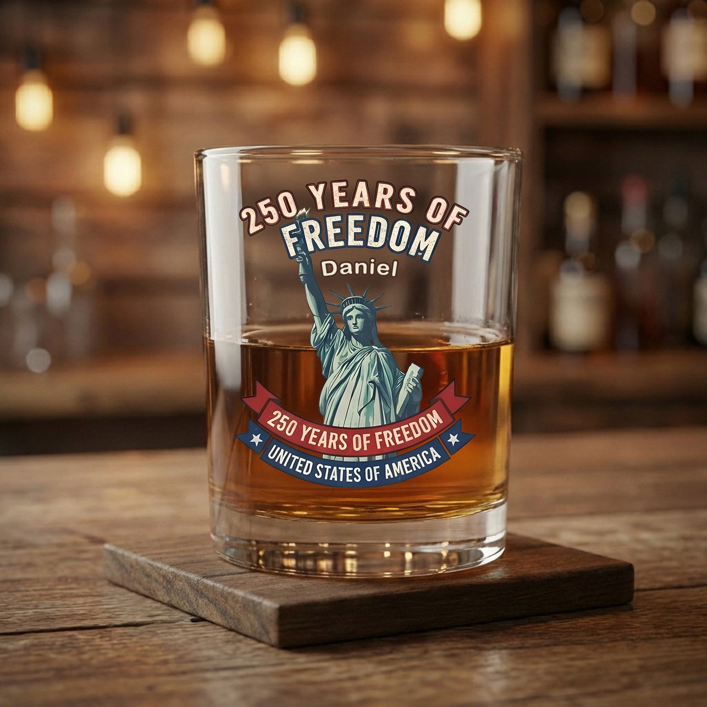 American 250 Years Semiquincentennial – Patriotic Gift 2026 Whiskey Glass
