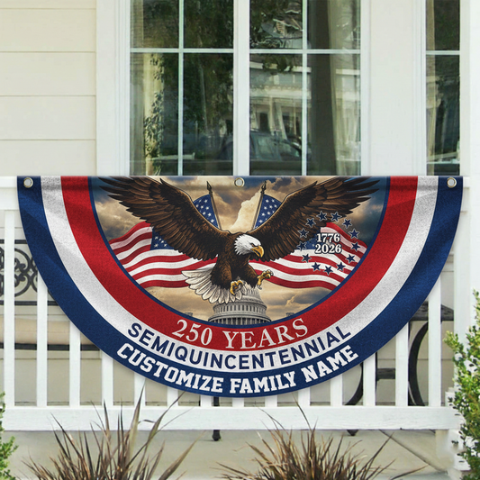 American Flag - USA 250th Anniversary Semiquincentennial Non-Pleated Fan Flag