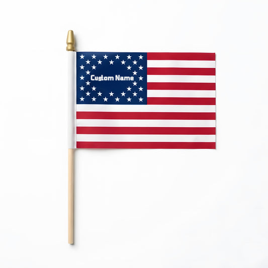 American Flag Handheld Flag – Personalized USA Patriotic Flag for Parades and Celebrations