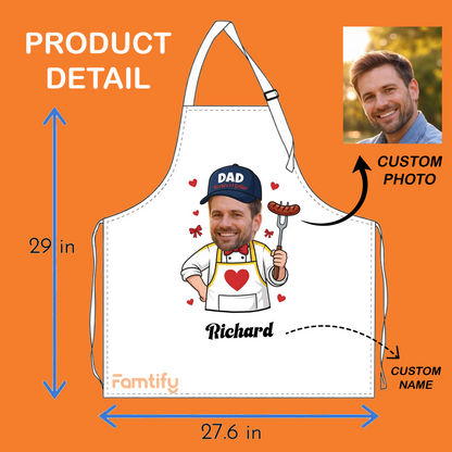 Personalized Photo Apron for Dad – Custom Father’s Day Gift