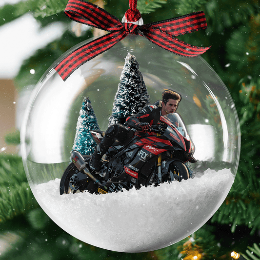 Biker Personalized Christmas Bauble Ornament