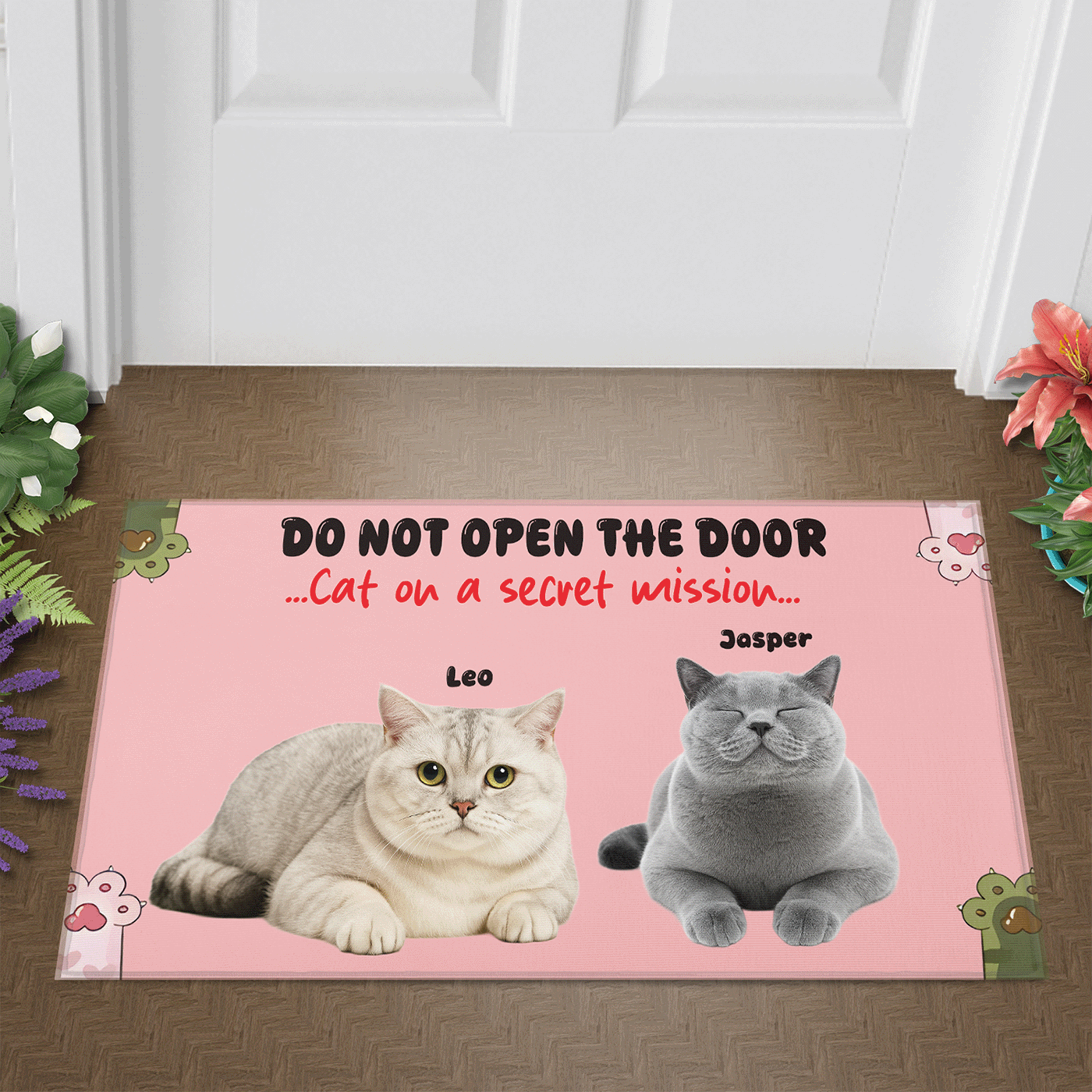 Cat Personalized Custom Home Decor Decorative Mat - House Warming Gift, Gift For Pet Owners