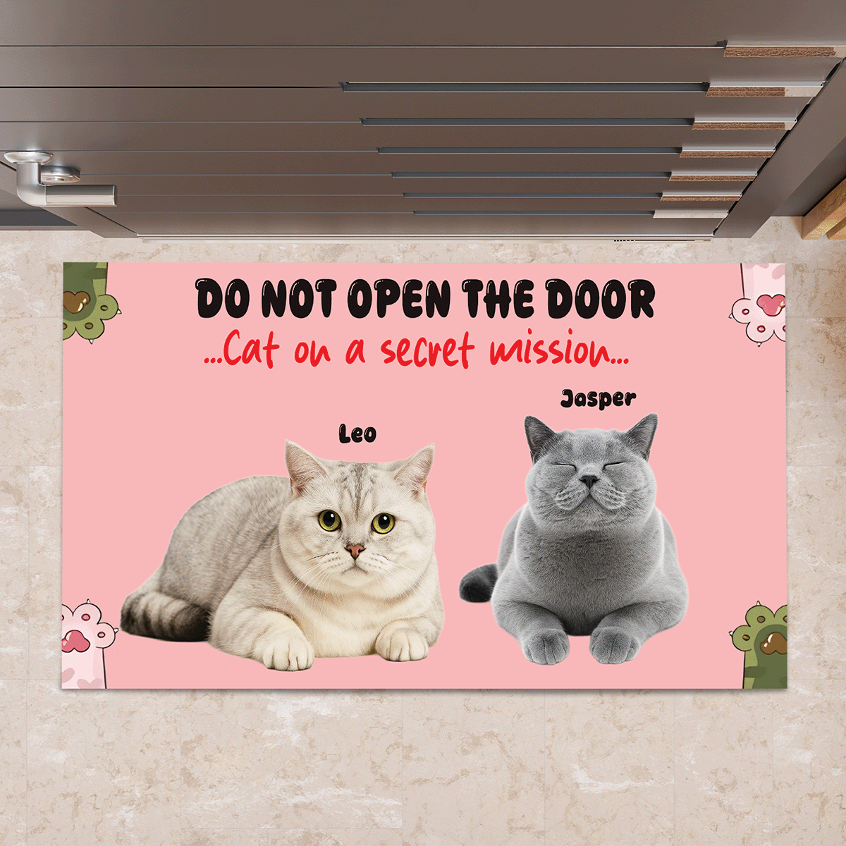 Cat Personalized Custom Home Decor Decorative Mat - House Warming Gift, Gift For Pet Owners