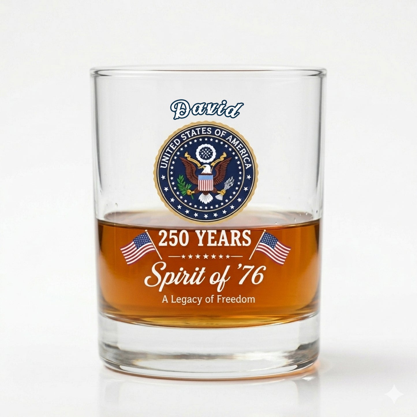 Celebrate 250 Years of America USA Anniversary 1776-2026 Whiskey Glass
