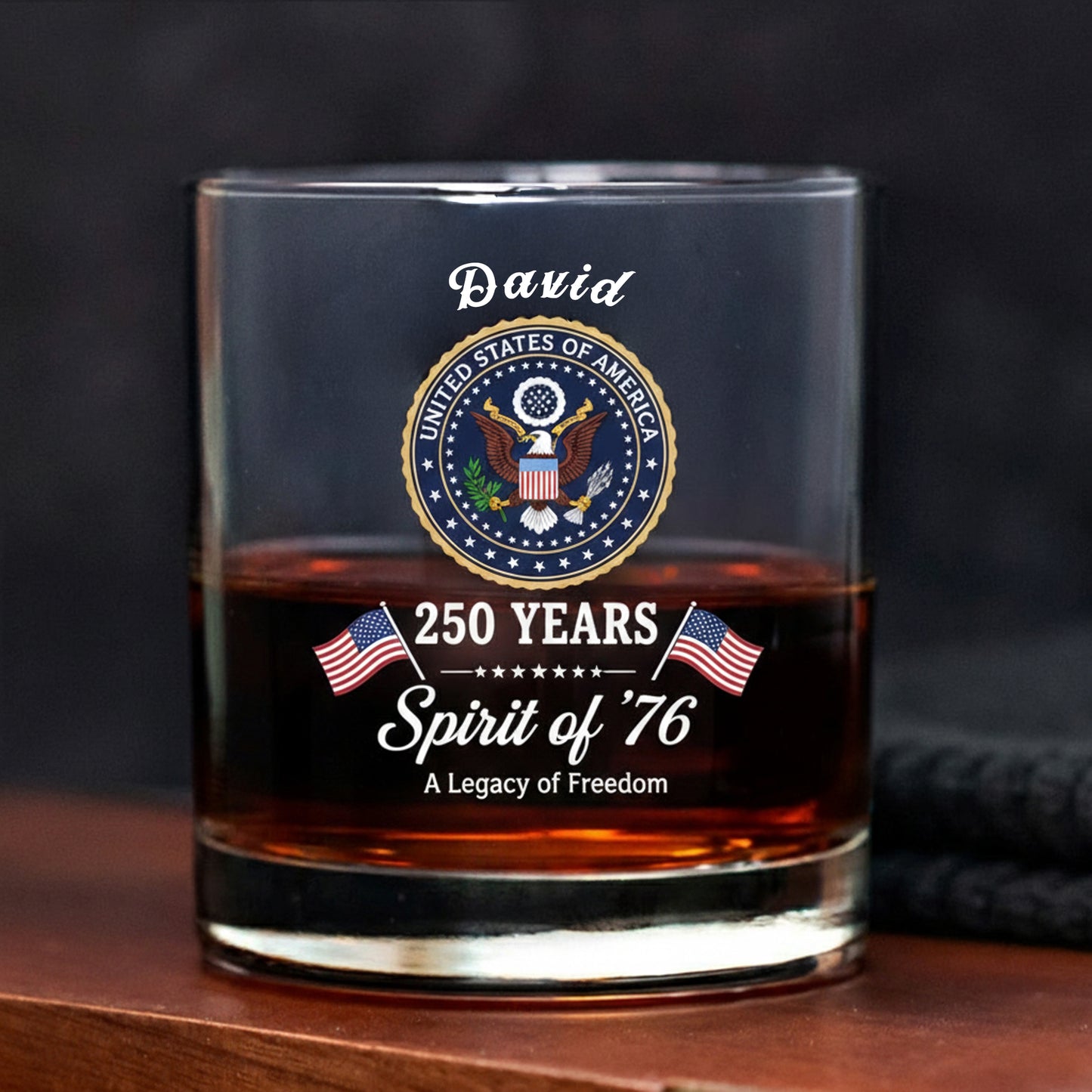 Celebrate 250 Years of America USA Anniversary 1776-2026 Whiskey Glass