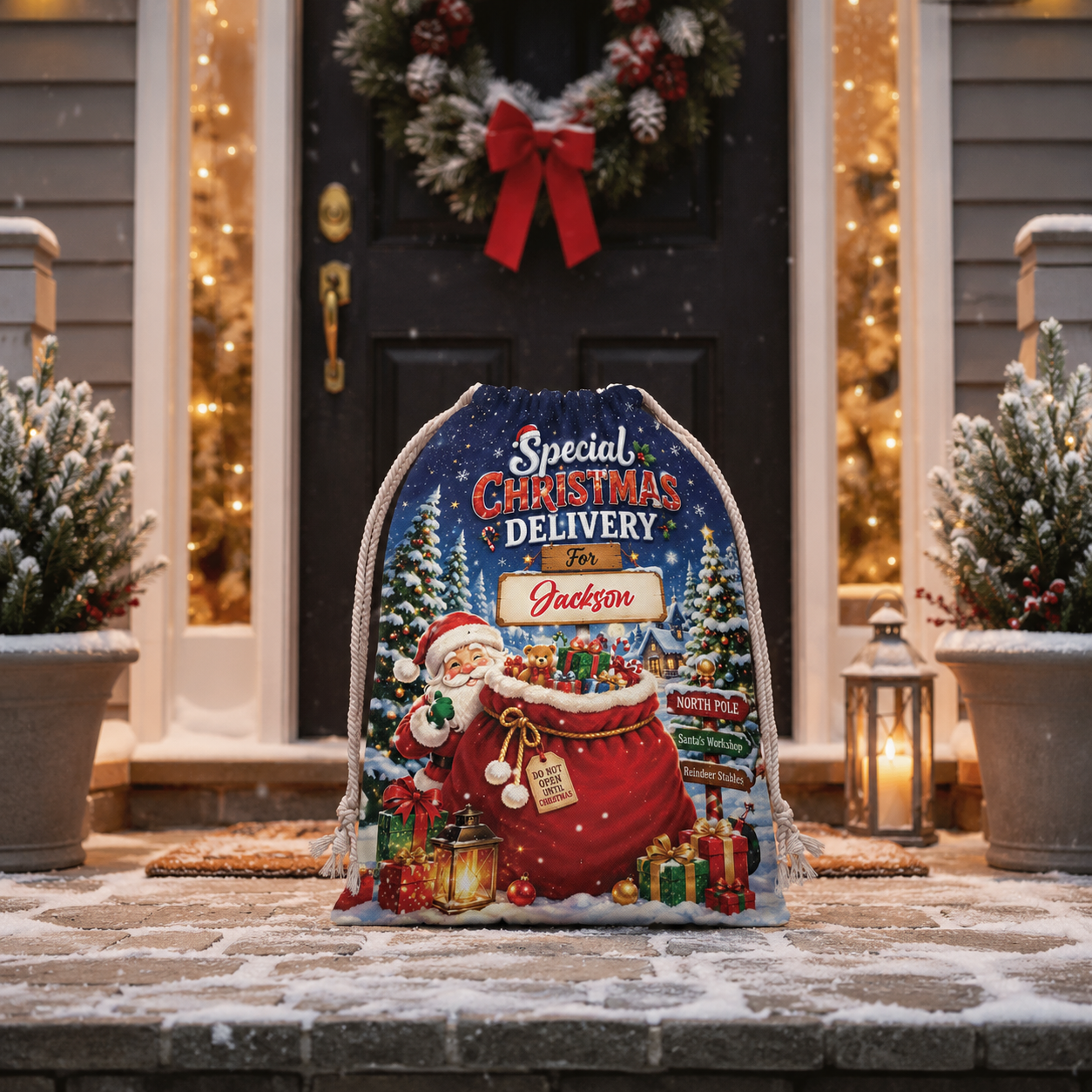 Personalized Special Christmas Delivery Christmas Sack, Custom Name Santa Gift Bag