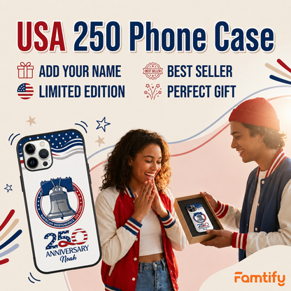 Custom Name American Pride Patriotic 250th Anniversary Eagle 1776–2026 Phone Case