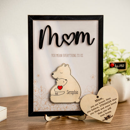Personalized Mom Bear Sign with Names | Family Keepsake Mother’s Day Gift