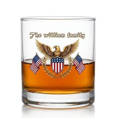 Custom Family Name America 250th Anniversary Whiskey Glass