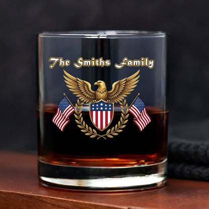 Custom Family Name America 250th Anniversary Whiskey Glass