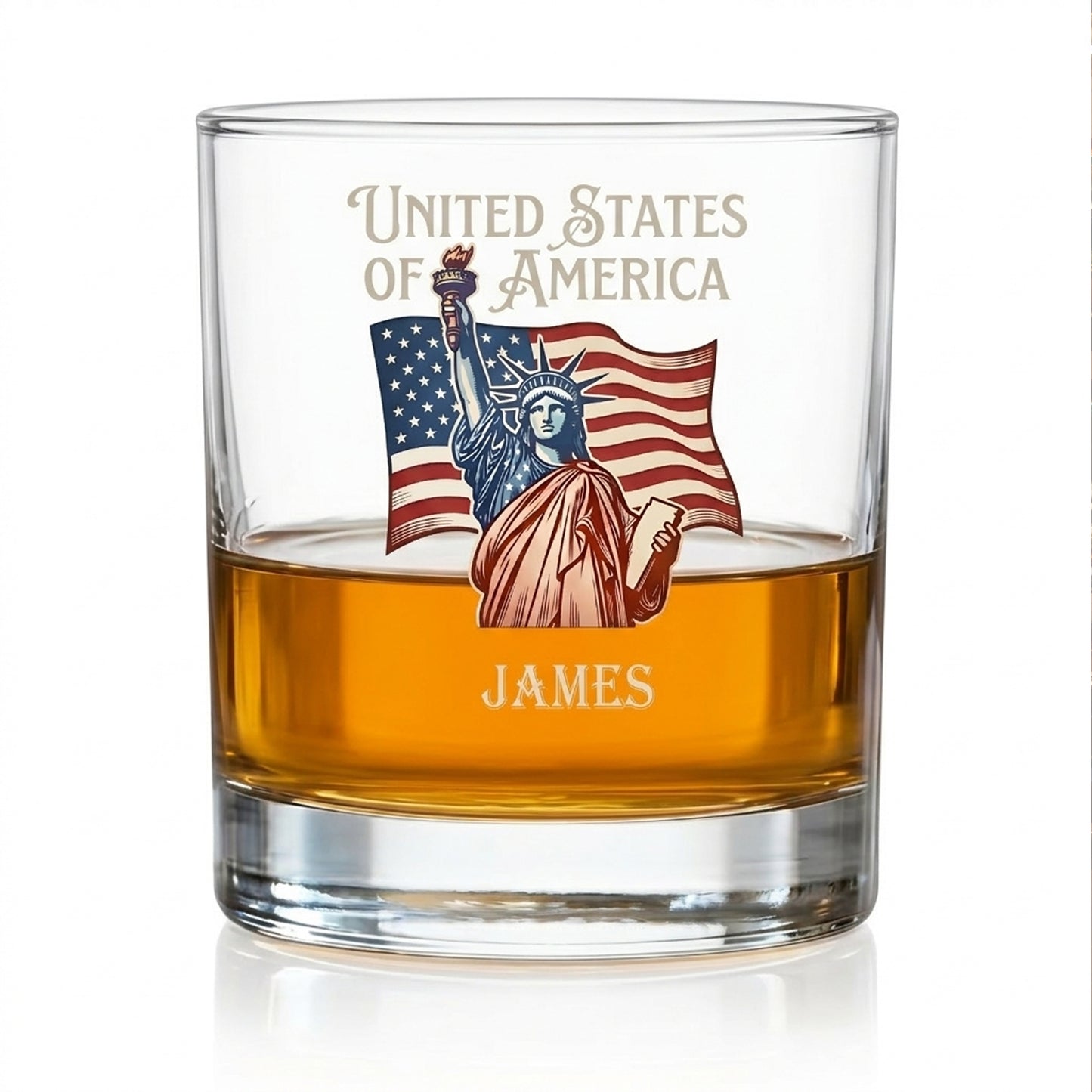 Custom Family Name USA 250th Anniversary Whiskey Glass