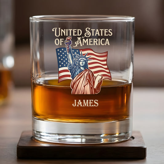 Custom Family Name USA 250th Anniversary Whiskey Glass