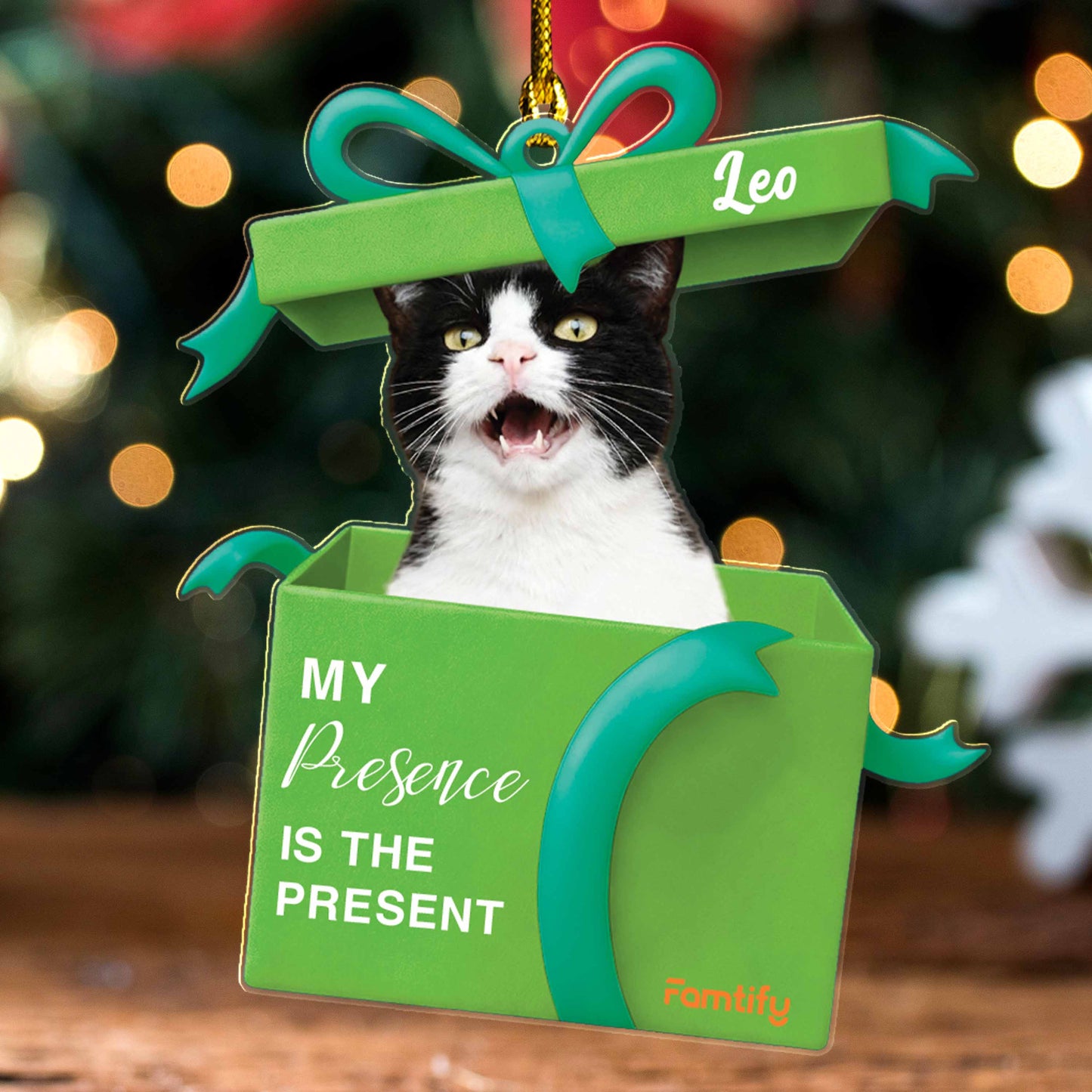 My Presence Is The Present – Personalized Photo Acrylic Ornament