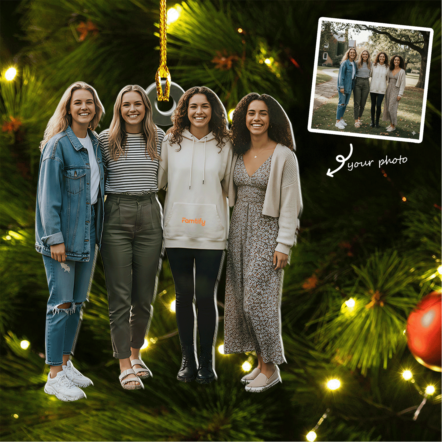 Custom Photo – Personalized Acrylic Ornament For Bestie & Sister
