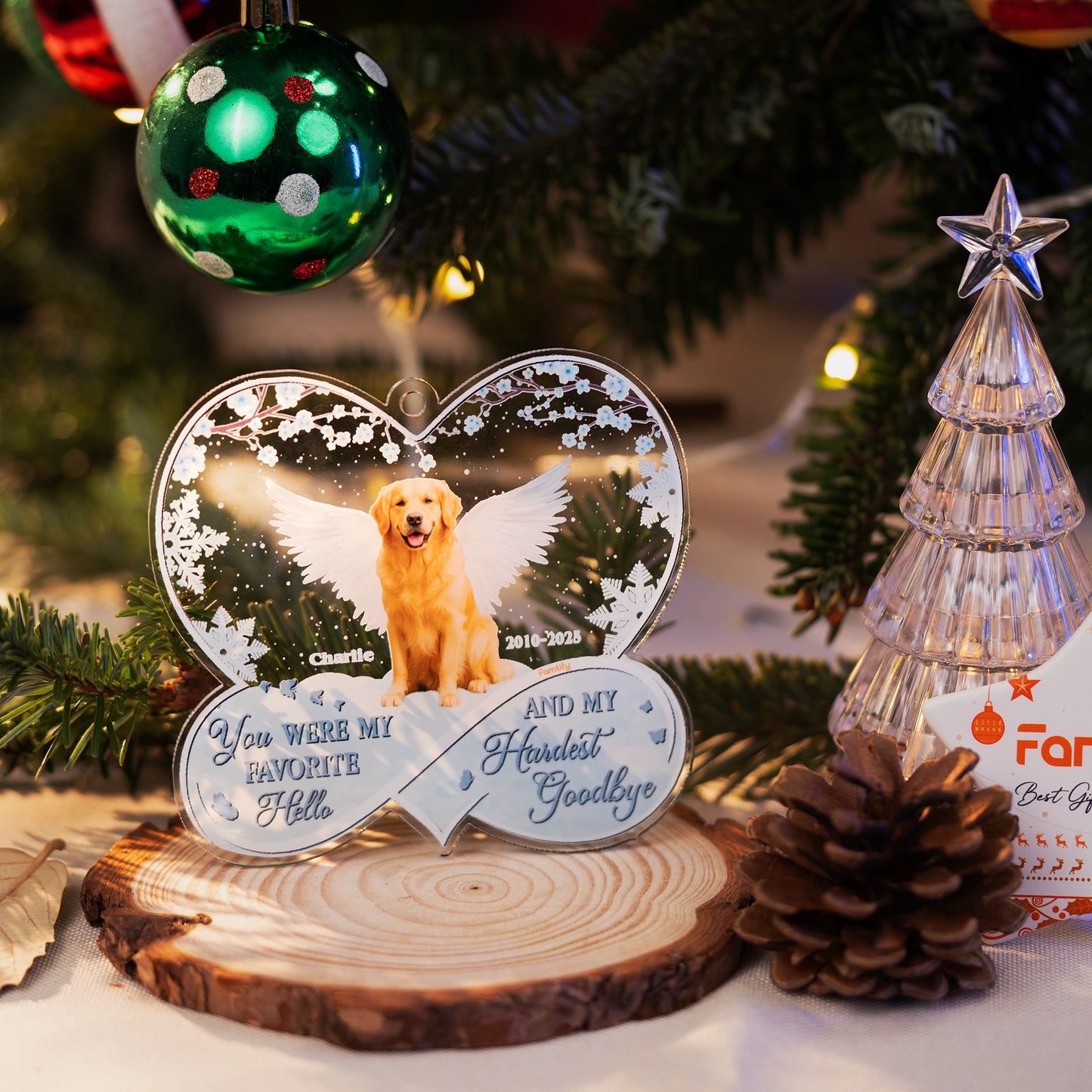 You Were My Favorite Hello and Hardest Goodbye – Custom Acrylic Photo Ornament for Pet Loss Memorial Gift