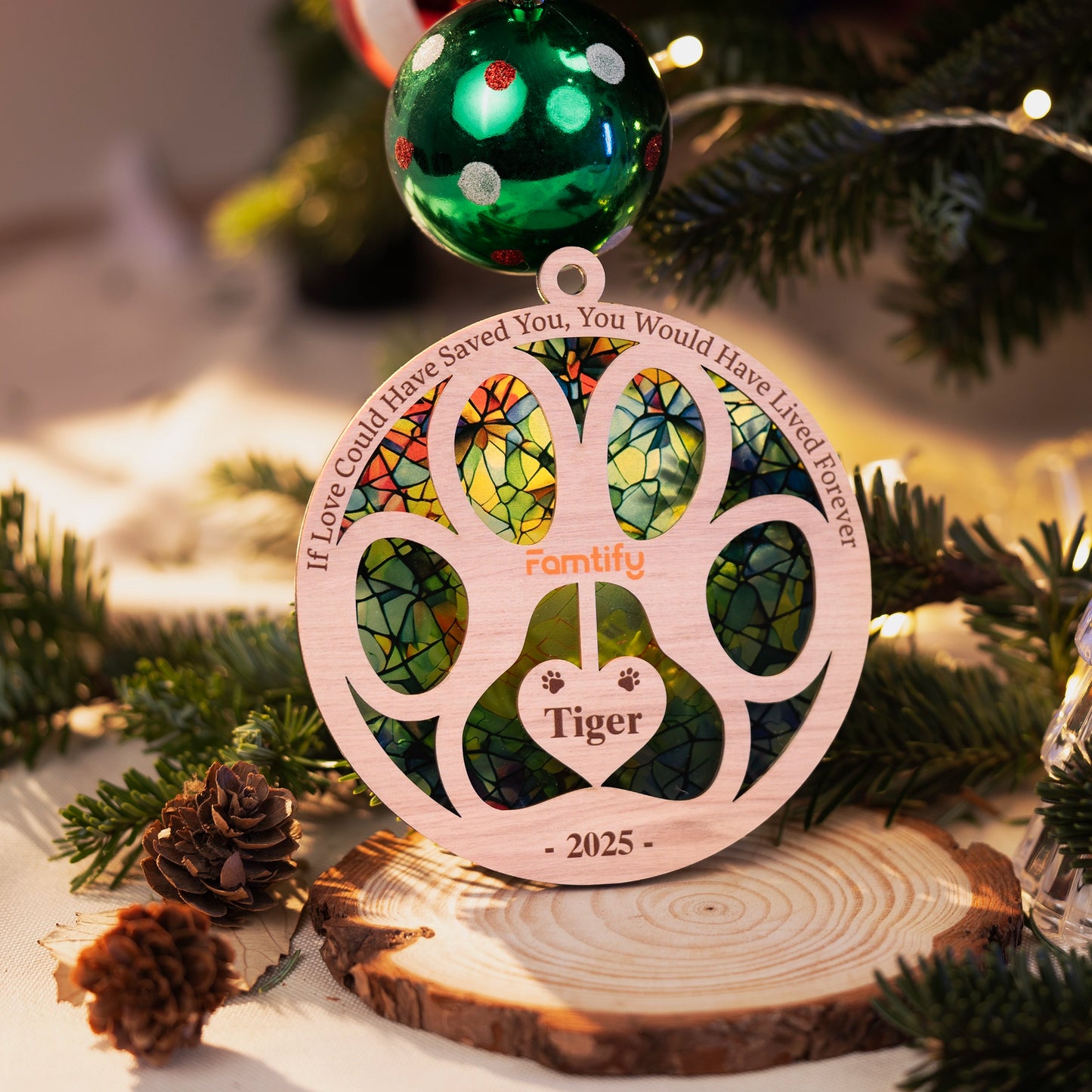 You Would Have Lived Forever - Custom Wood and Hologram Acrylic Memorial Ornament