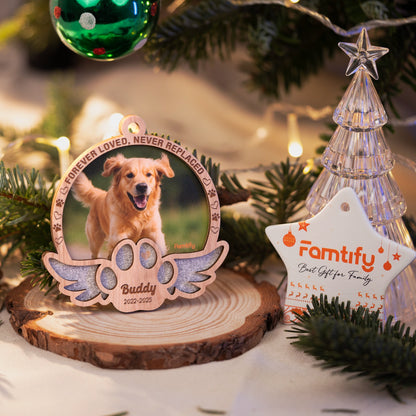 Forever Loved, Never Replaced – Custom 2-Layered Wood Ornament for Pet Lovers Memorial Gift