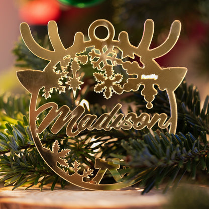 Custom Mirrored Acrylic Christmas Ornament - Personalized Name Gift