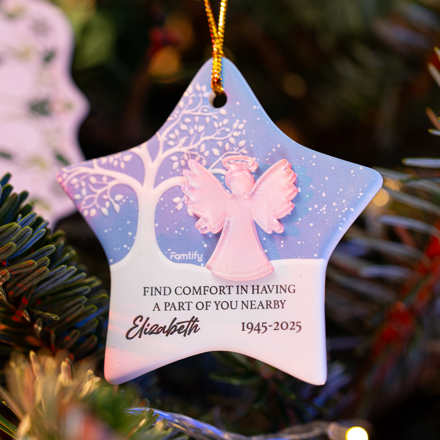 Memorial Personalized - Find comfort in having a part of you nearby Ceramic Acrylic Ornament