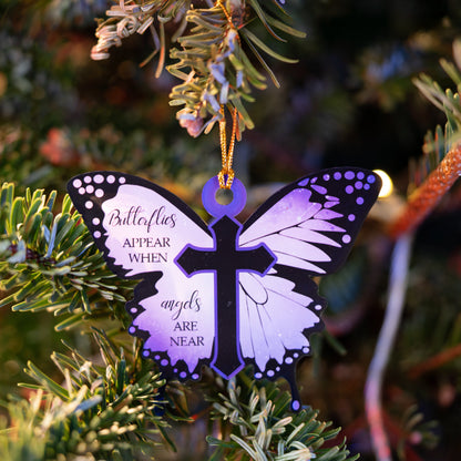 Butterflies Appear When Angels Are Near – Custom Acrylic Ornament for Memorial Gift