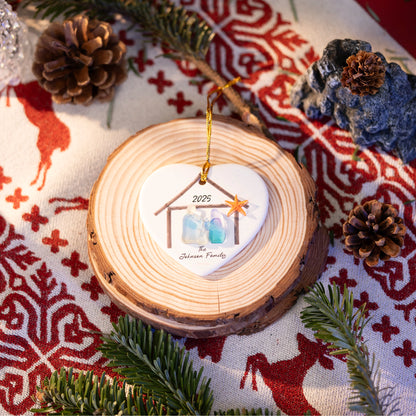 Personalized Happy Home Happy Family Ceramic Ornament