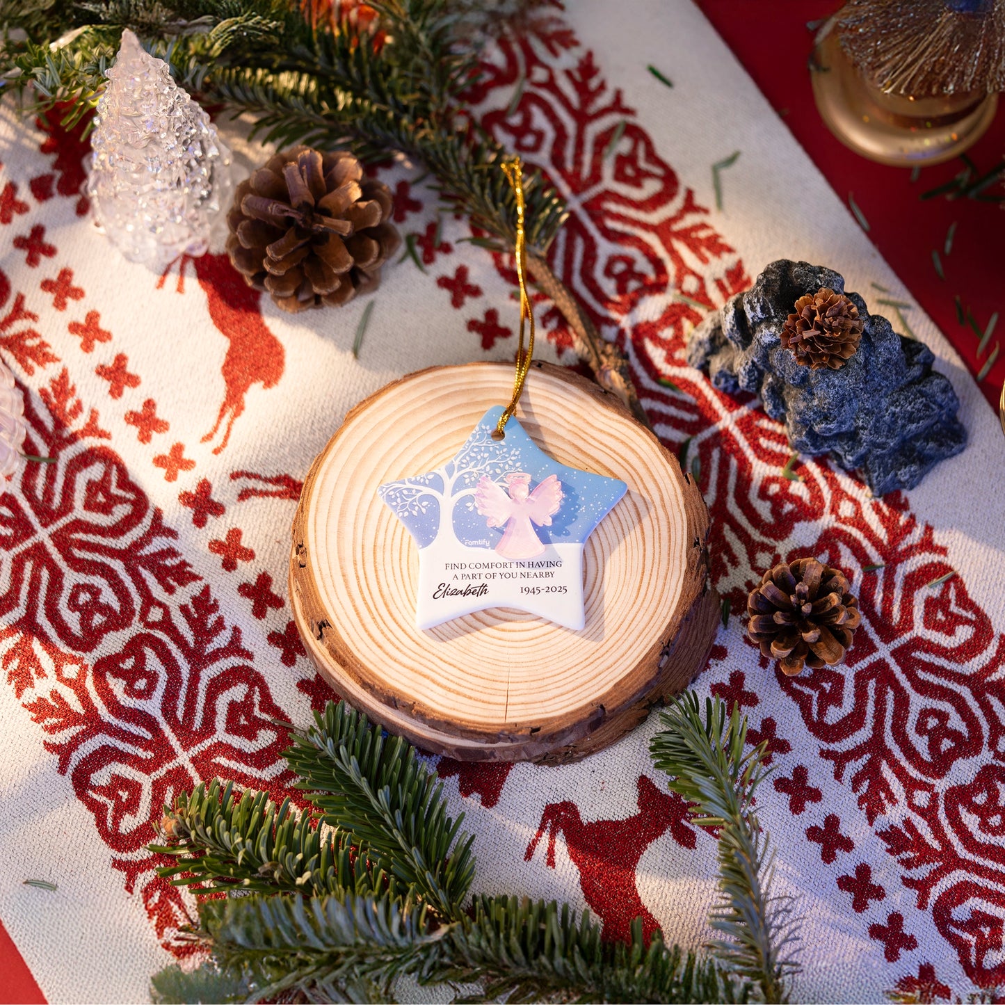 Memorial Personalized - Find comfort in having a part of you nearby Ceramic Acrylic Ornament
