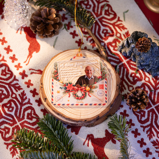 A Letter from Heaven Vintage Style – Custom Acrylic Photo Ornament for Memorial Gift