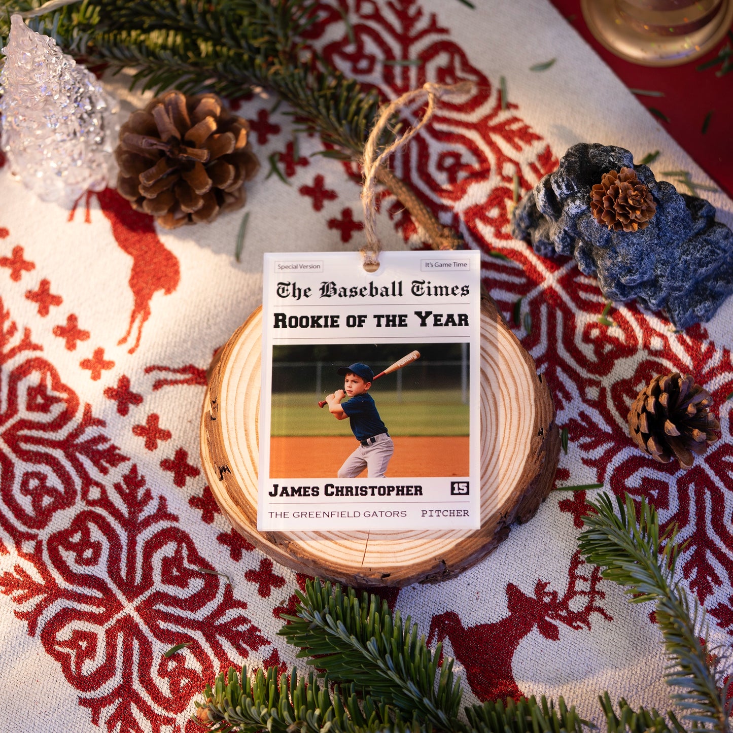 Personalized Christmas Custom Acrylic Ornament for Baseball Fans