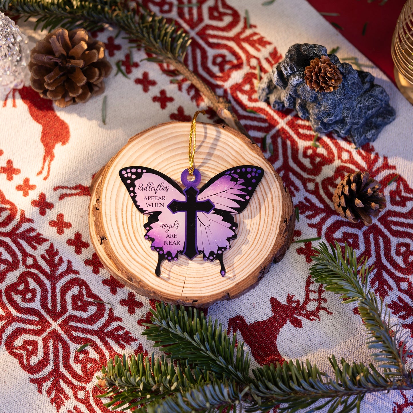 Butterflies Appear When Angels Are Near – Custom Acrylic Ornament for Memorial Gift