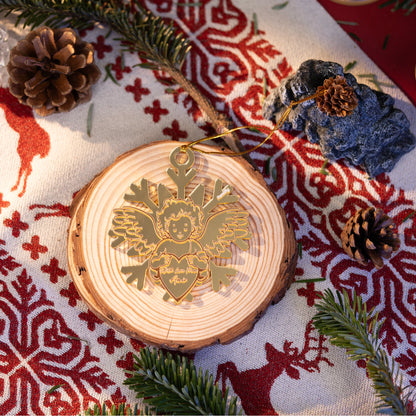 Memorial Mirrored Acrylic Angel's Snowflake Christmas Ornament