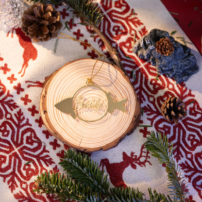 Personalized Pet's Name Mirrored Acrylic Fish Shape Ornament